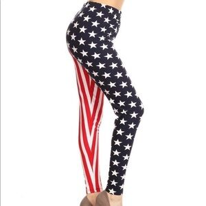 4th of July Ultra Soft Leggings Stars and Stripes